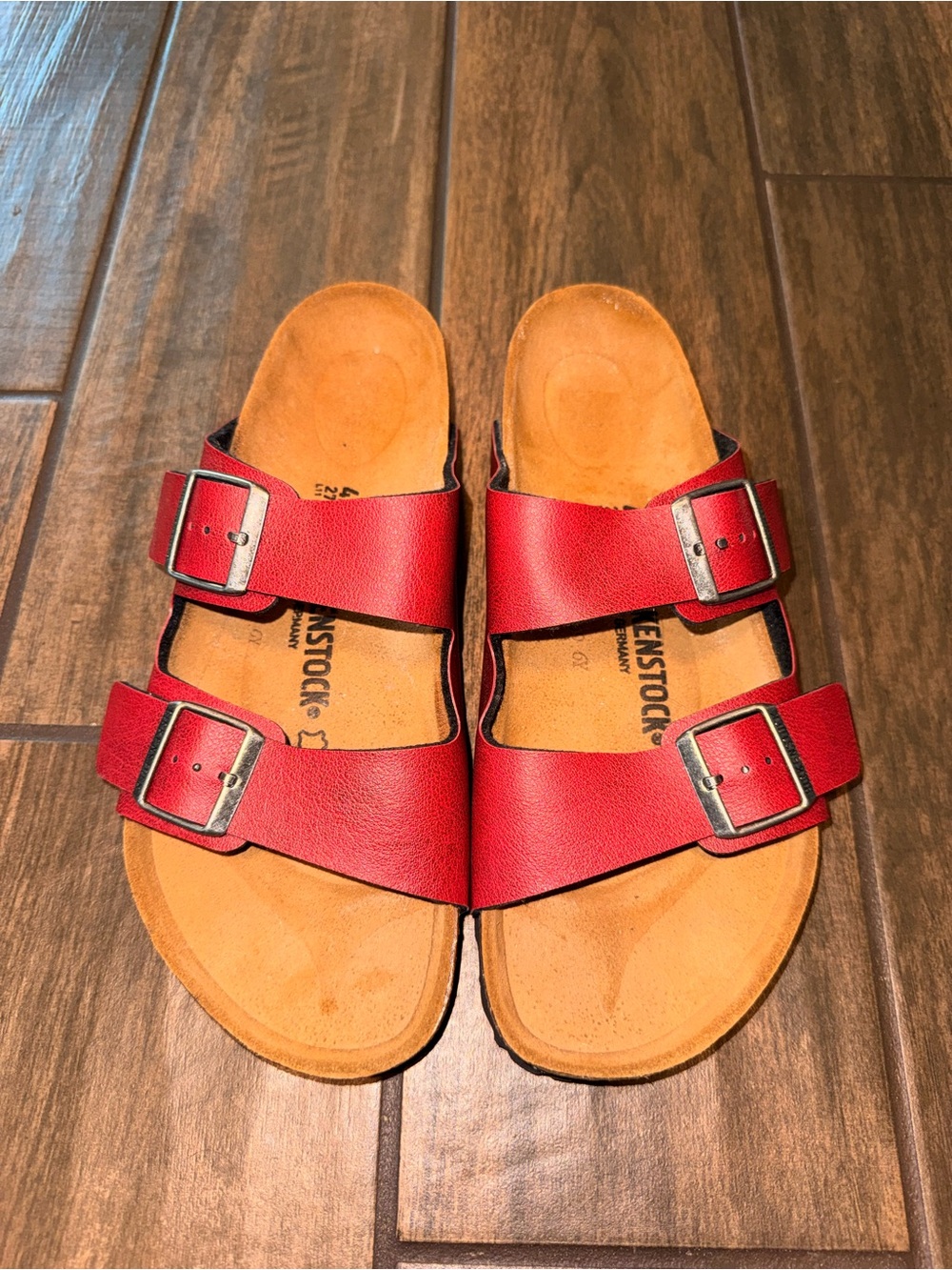 Women’s Red Birkenstocks Arizona Split Sandals - Brand New Never Worn